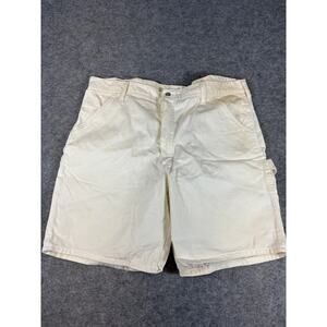 VINTAGE Indurall Paints Shorts Mens Size 38 Cream Workwear Carpenter Utility